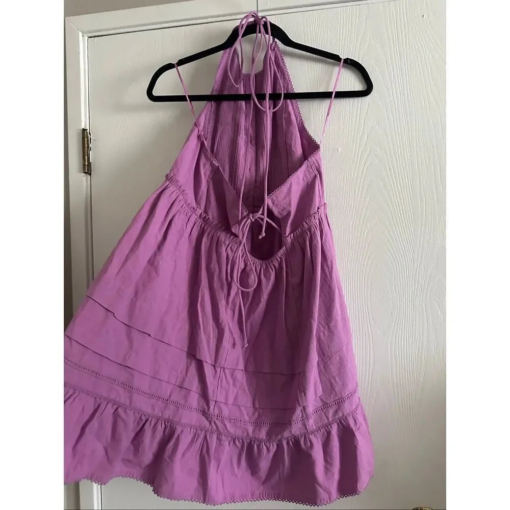Free People Desert Days Mini Dress in Dramatic Orchid Size Small *would fit medi